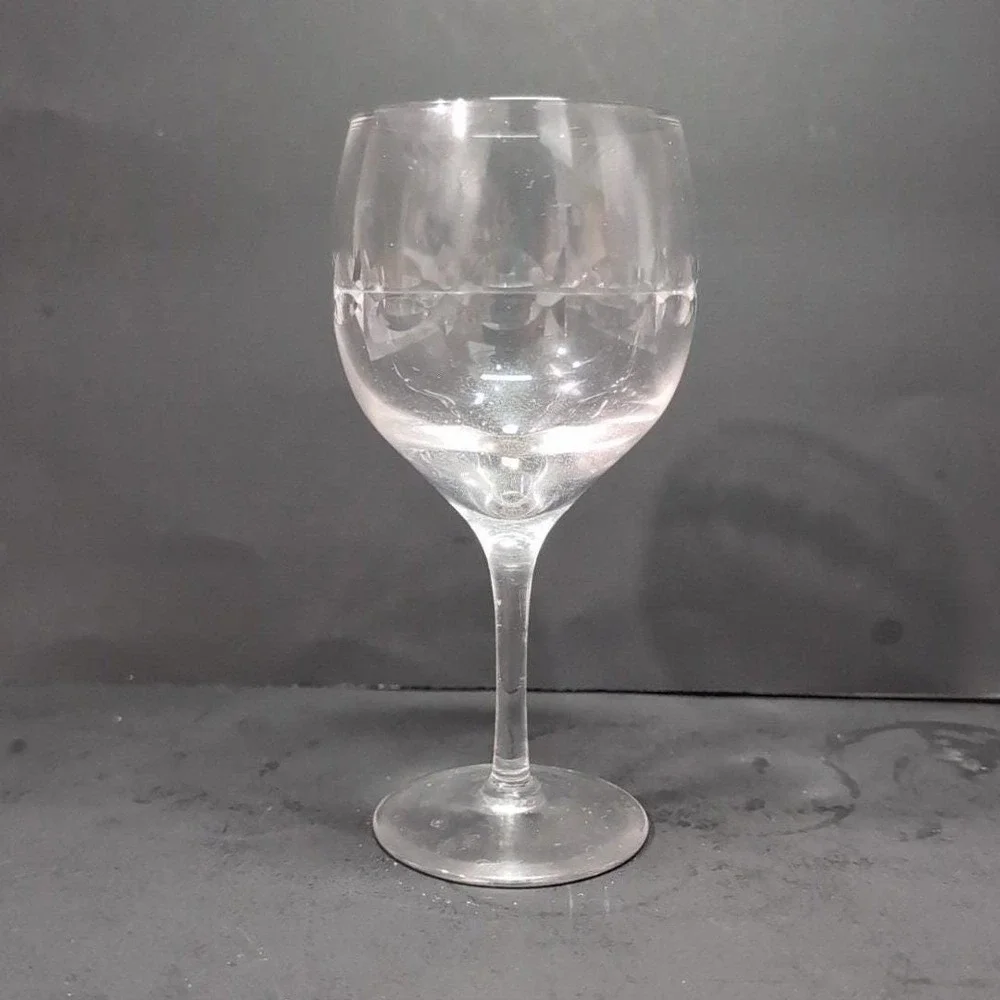Lenox Candleglow Lead Crystal Wine Goblet, Vintage Clear Cut Stemware, Drinkware